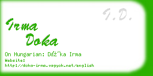 irma doka business card